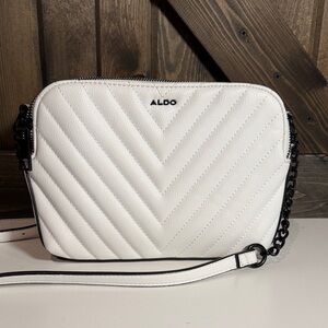 ALDO White Chevron Crossbody Bag